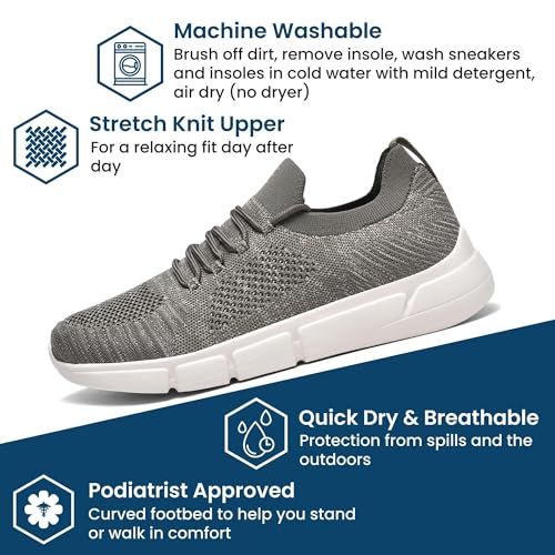 HUHV Tech Knit Unisex Lace-Up and Slip-On Recovery Lifestyle Walking and Athletic Shoe with HEALIUM Foam Lightweight Casual Non-Slip Comfortable Sneaker3