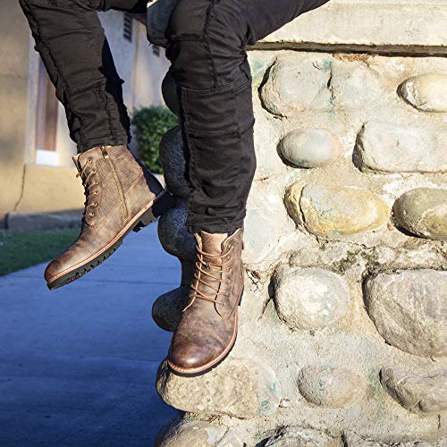 Image of Polar Fox Men's Casual Cap-Toe Ankle Boot Collection | Lace-Up Work, Combat, and Chukka Styles