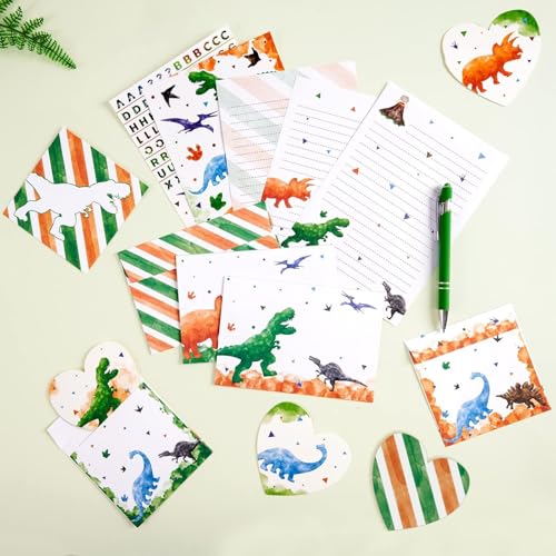 WERNNSAI Dinosaurio Papel Carta de Escribir - 70 Piezas Papel de