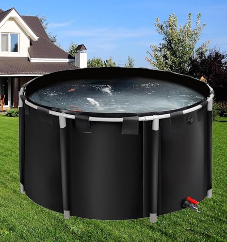 MOGUOBIN Above Ground Pond,Canvas Fish Pond Pool,Round Thickening Koi Pond Tank,PVC Fish Pond,Pool Above Ground with Durable Framed,for Fish Farming Aquatic Products Breeding Pond 59x39in/449Gal