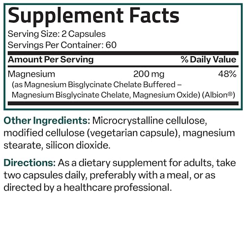Bronson Magnesium Glycinate 200mg, 120 Vegetarian Capsules — view 8