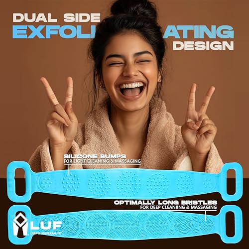Image of Deep-Cleanse Back Scrubber for Bathing, inch100% Food Grade inch Silicone Body Scrubber for Men & Women | BPA Free (All Skins Friendly) - Dual Sided Exfoliating Design - All Age Groups - Anti Bacterial