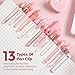 Nicpro 13 Pack Pink Gel Pens Set, Fine Tip Black Ink Pen with 1 Highlighter, Cute Pen for Journaling, Back to School Office Supplies for Teacher Student Gift, Pink Desk Accessories for Girl Stationery