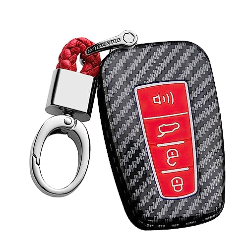 Boîtier de clé Toyota en carbone rouge ontto, protection premium pour RAV4 et C-HR