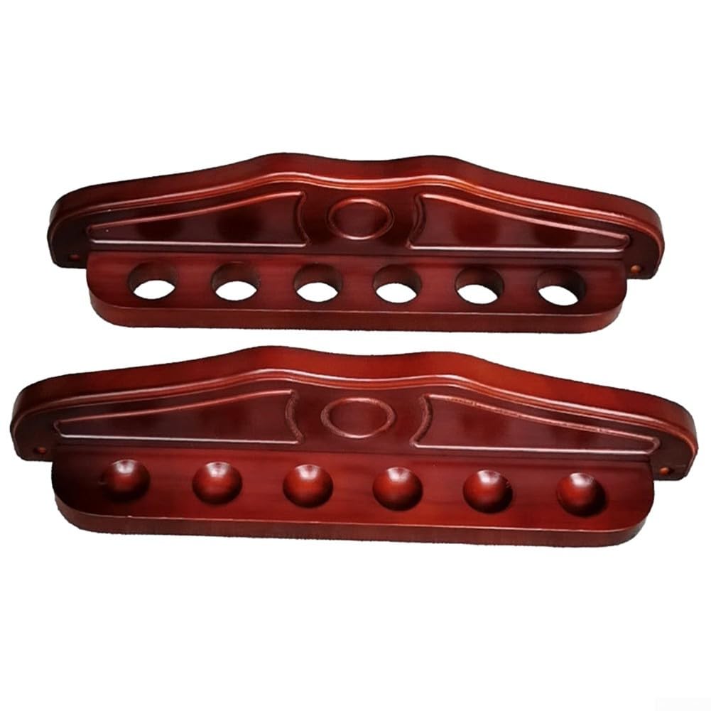 Billiard 6-Slot Pool Hanging Cue Rack, Wooden Rack Holder Stand, Wall Mount Hanging Pool Cue Sticks Rack