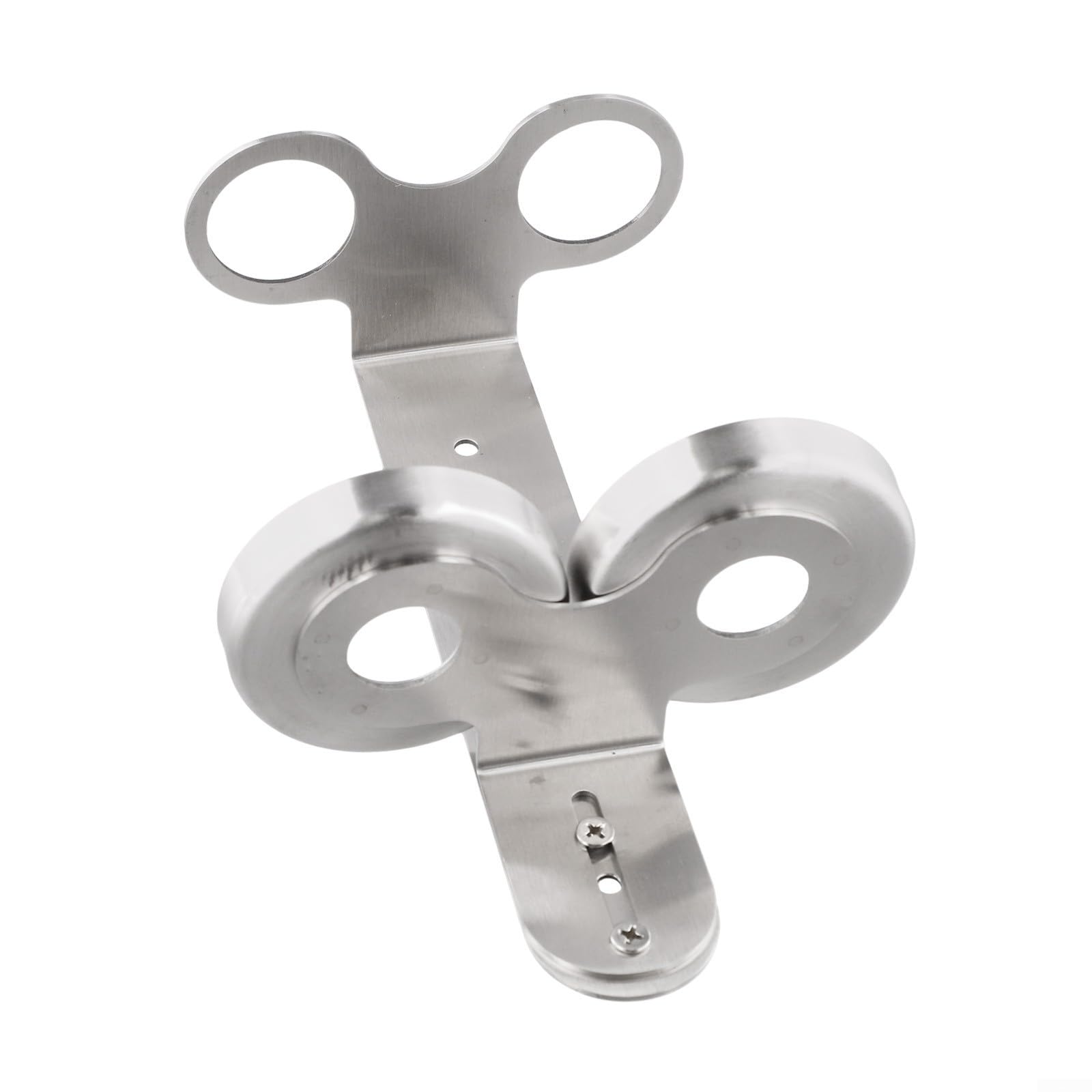 Yhenlovtt Dispenser di sapone da parete in acciaio inox con supporto per bottiglie da bagno e cucina commerciale cromato lucido (2 fori)
