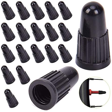 XCOZU 20 Pcs Black Plastic Bike Dust Caps Cover