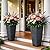 Autodaya 28" Large Tall Planters for Outdoor Plants, Set of 2 V-Shaped Planter Box with Black Terrazzo Look, Durable and Weather Resistant, Ideal or Garden, Patio, Porch or Home use.