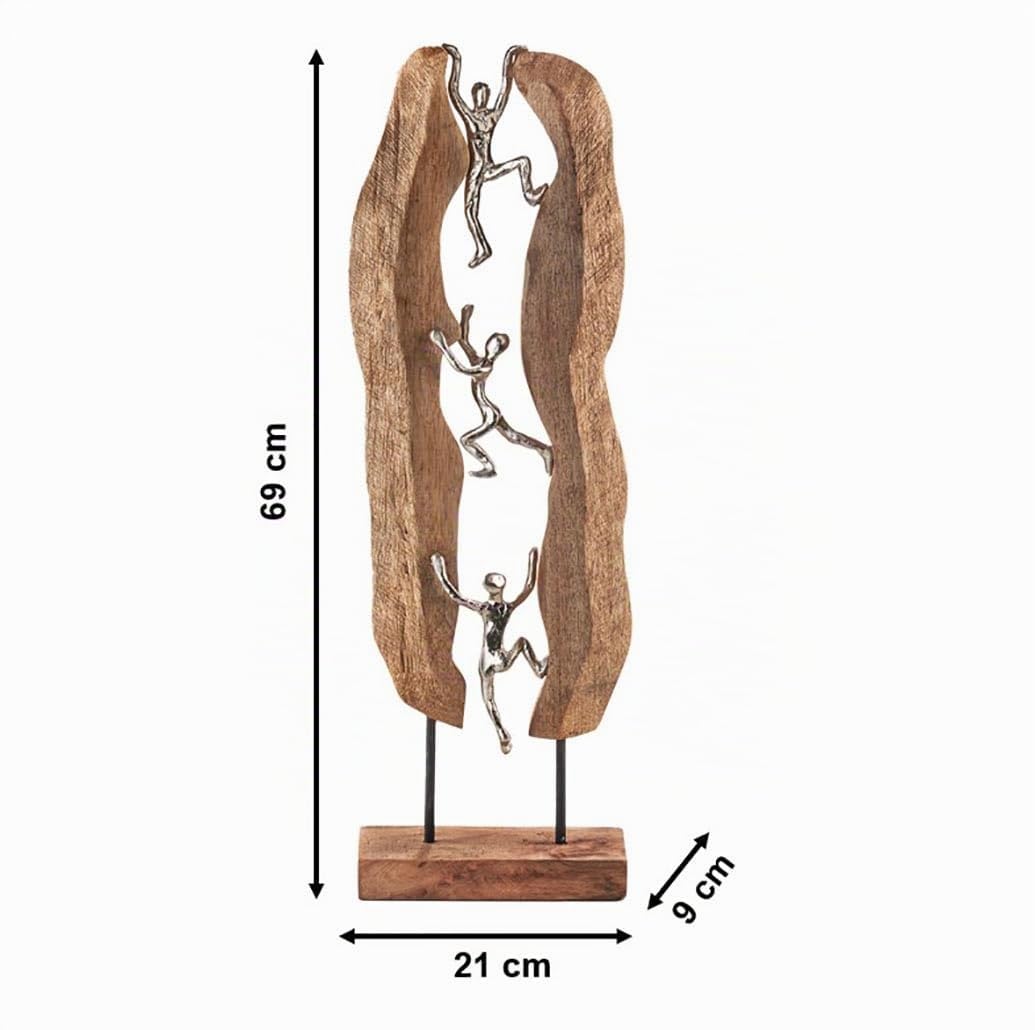 Kobolo Dekofigur Climb 21x9x69 cm Braun