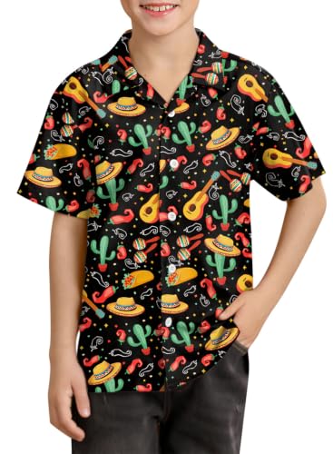 Image of BesserBay Unisex Kids 4th of July Shirt Girls Boys Patriotic Button Down Shirt American Flag Top 4-14 Years