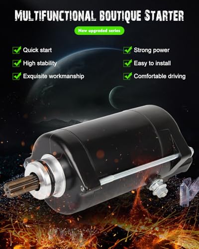 Image of SCITOO Starter Motor 18433N for Yamaha FAT1100212 2008-2010 for Yamaha FX1000 2002-2004 for Yamaha FX1100A 2004-2008 for Yamaha SXT1100AR230 2004-2009 12V CCW 9-Tooth PMDD