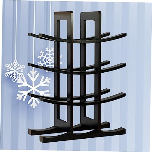 Soporte para botellas de vino de bambú negro miniatura 4