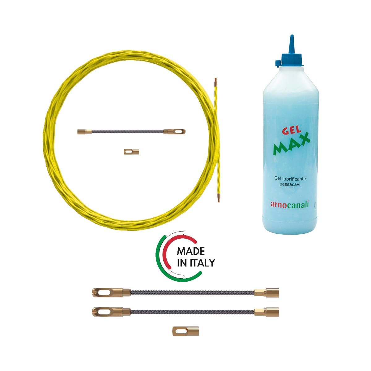 Arnocanali - KIT Sonda SPIRALATA Ø 3,5mm L20m + liquido scivolante 150 ml + teste ricambio