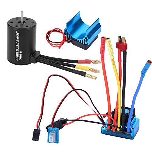 Silnik bezszczotkowy ESC, 3650 45A/60A/80A/120A ze stopu 1:10 zdalnie sterowany silnik pojazdu ESC zestaw RC Motor 3100KV, bezszczotkowy ESC i radiator pasujący do 1/10 RC Toy Car (120A)