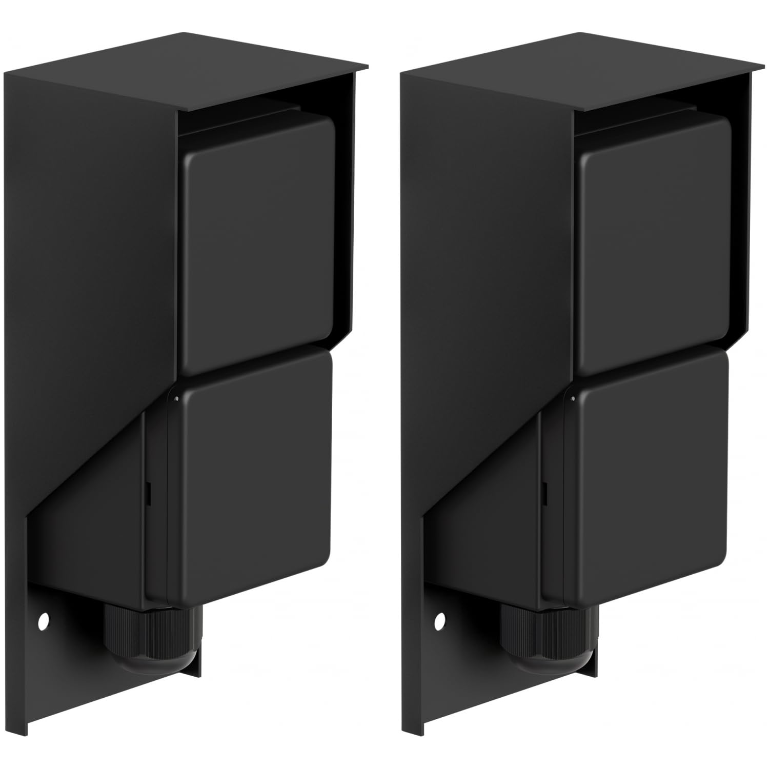 2 stuks PIWI opbouwcontactdoos voor buiten, IP44, enkel, antraciet
