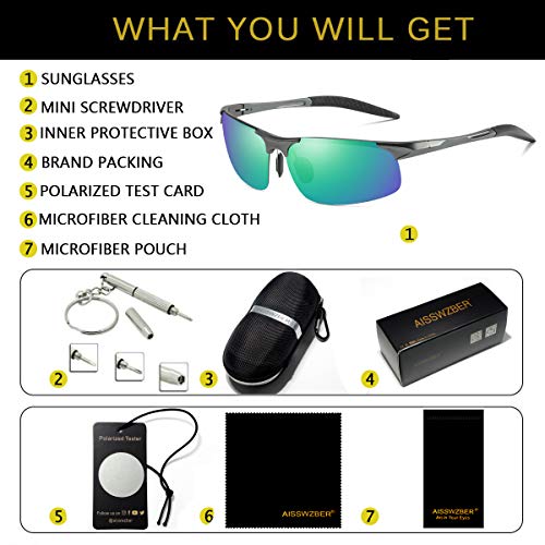 Image of Mens Sports Polarized Sunglasses Driving Metal Frame UV Protection Sunglasses For Men 8177