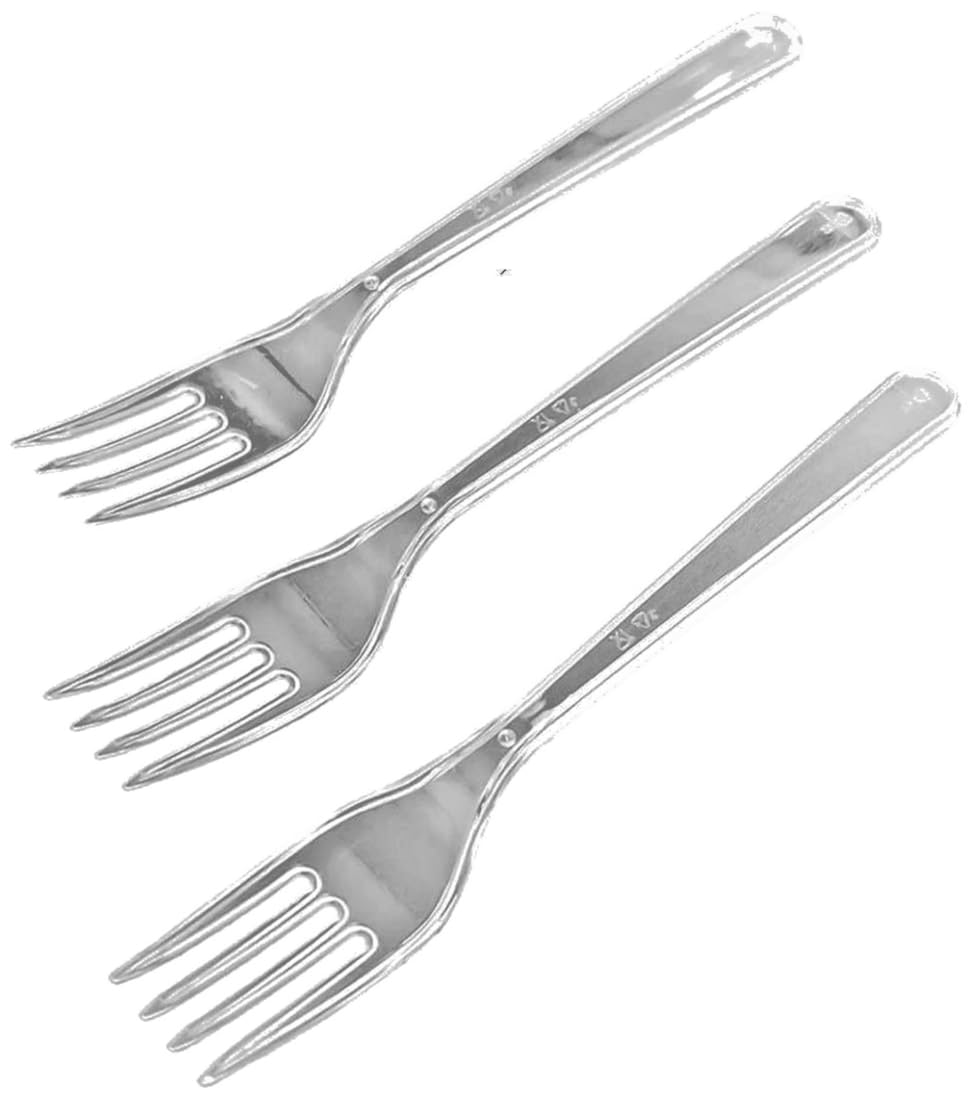 1000x Stabile Mehrweg-Plastikgabel Mehrweggabel Party Gabel Besteck wiederverwendbar Suppengabel Reusable Fork - Spülmaschinengeeignet