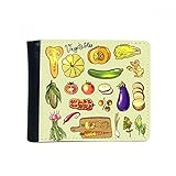 Größe: 10.2cm*19.5cm DIYthinker Gemüse Aubergine Kürbis-Ingwer Flip Bifold Kunstleder Geldbörse Multifunktions-Karten-Geldbeutel-Geschenk
