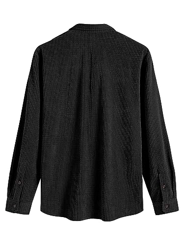 Image of ZAFUL Unisex Plaid Flannel Shirt Jacket Button Down Long Sleeve Pocket Coat Outwear | Mens Fall Clothes Lightweight Long Sleeve Button Down Flap Pocket Jacket Tops for Fall&Winter 2026