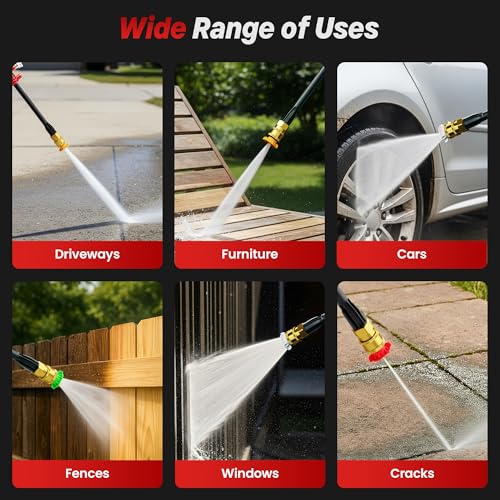 Electric Pressure Washer, 2.5 GPM Power Washer with Foam Cannon, Electric High Pressure Washer with 4 Quick Connect Nozzles for Cars, Driveways, Fences, Patios, Home Cleaning by Steelite - Image 5