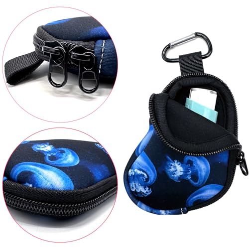 Image of Wanty Asthma Inhaler Holder Neoprene Protective Portable Carrying Bag Travel Inhaler Mini Case Sleeve for L-Shaped Inhaler, Inhaler Not Included (Jellyfish)