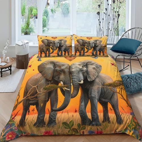 Housse de couette éléphant parure de lit cadeau idéal