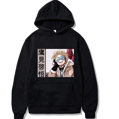 RONGJUN Women Girls Hawks Hoodie MHA Characters Printed Hooded Sweatshirts