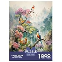 Puzzle Imposible De 1000 Piezas De Pájaros Y Flores, Tamaño 38x26 Cm, Para Adultos Y Niños A Partir De 12 Años, Arte Colorido