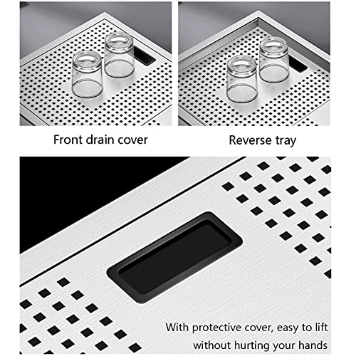Évier de cuisine rectangulaire 53cm inox avec rince-verre