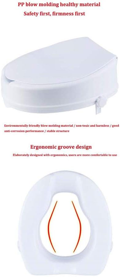ZJDU Raised Toilet Seat - Toilet Seat Riser with Safe Lock, Elderly and Handicap Toilet Seat Riser, Round Or Elongated Toilets,B 10CM: Home & Kitchen