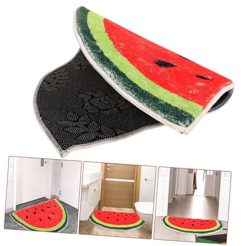 Felpudo decorativo de interior lavable y absorbente con forma de sandía para dormitorio 5