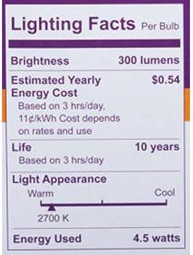 Philips LED 461905 Soft White 40 Watt Equivalent Dimmable B11 LED Light Bulb, Candelabra Base Frustation-Free 6 Pack