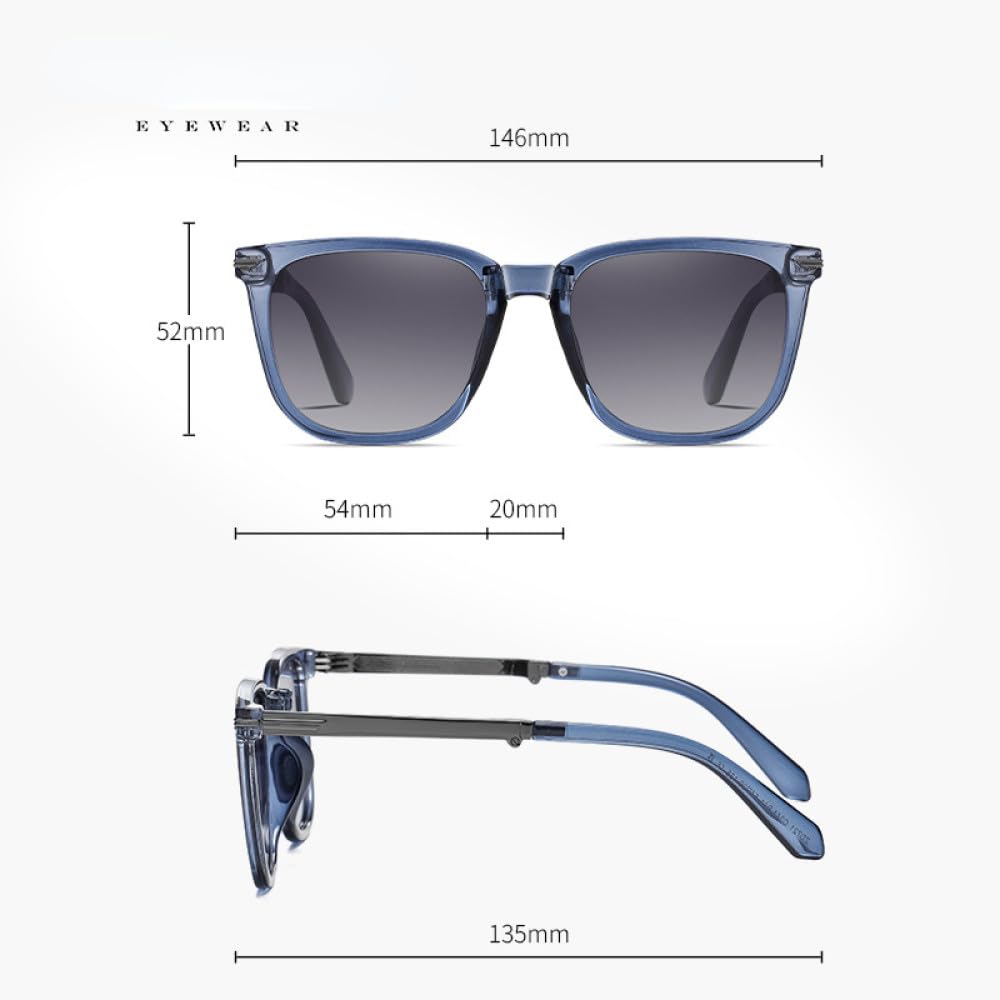 Gafas de sol polarizadas plegables ultraligeras para hombres y mujeres, gafas de sol cuadradas de aleación con bloqueo UV
