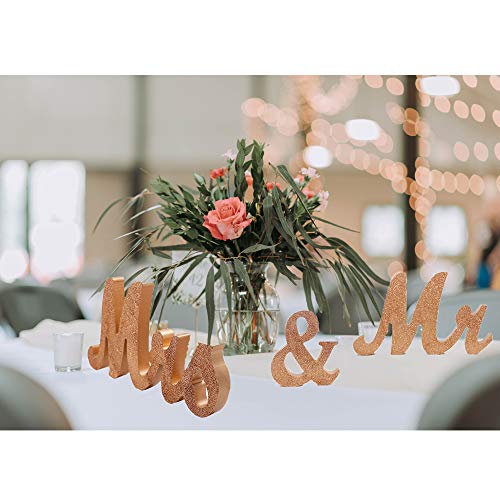 Mr And Mrs Signs Wedding Sweetheart Table Decorations, Wooden Freestanding Letters Wedding Shower Gift (Rose Gold) #TOP1
