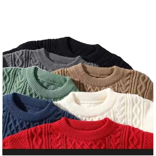 Suéter de punto de cuello redondo para hombre con texturas premium 2