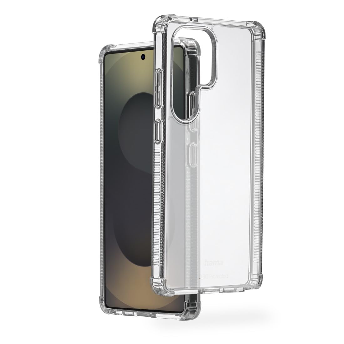 Hama Extreme Protect Mobile Phone Case for Samsung Galaxy S25 Ultra (Bumper D3O Licensed, Shockproof, Drop-Proof and Shatterproof, Transparent, Case for Inductive Charging) Transparent