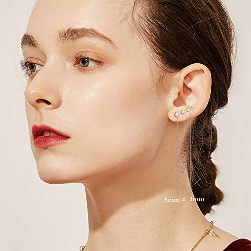 925 Sterling Silver Dot Stud Earrings | Small Simple Round Disc Stud Earrings | Tiny Flat Circle Hypoallergenic Cartilage Tragus Piercing Earrings Gifts for Women Men 2mm 3mm 4mm 5mm2