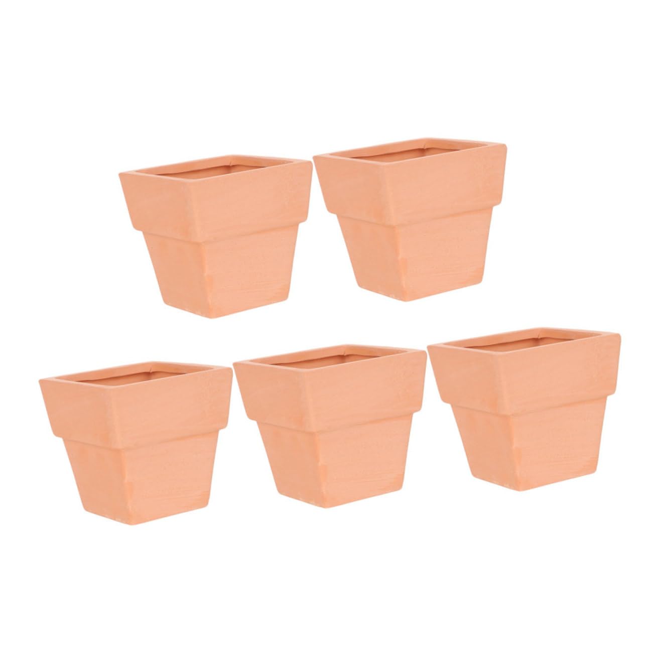 Pots de fleurs terre cuite durables en lot de 5 pour petits espaces
