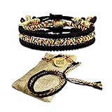 Pulsera Tibetana Budista Hecha a Mano | Amuleto, Nudo Infinito, Protección y Suerte. Pulseras Ajustables para Hombre y Mujer +Bolsa Yute de Regalo (TRIPLE-BUDISTA)