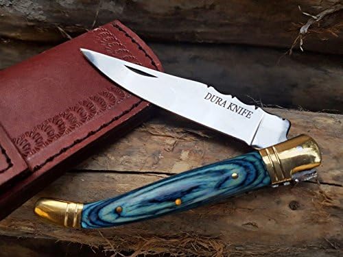 Dk-08 Color Wood 4'' Custom Handmade Stainless Steel Bolster Folding Pocket Knife 100% Prime Quality Plus Beautiful Color Wood Stainless Steel Pocket Knives Limited Edition