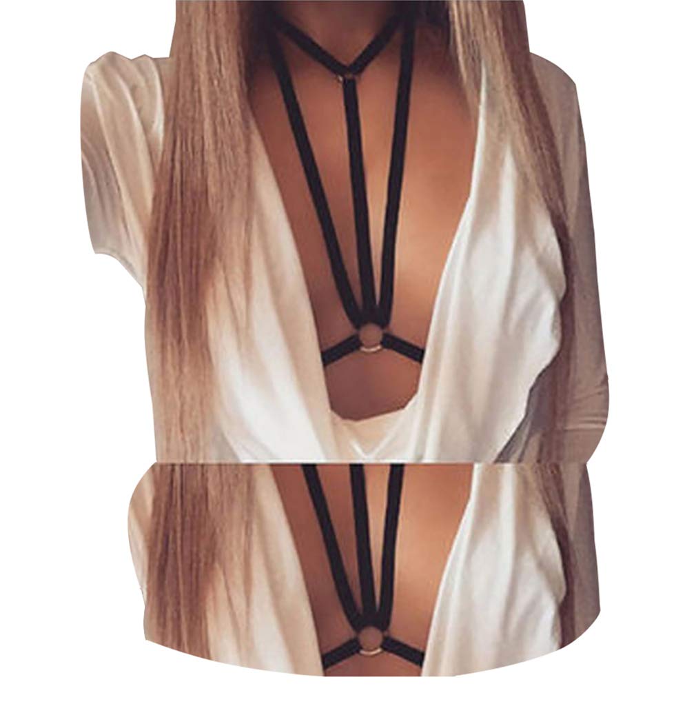 Sexy Women Lingerie Gothic Halter Body Harness Bra Caged Cupless Bra Hollow Out Tank Crop Top Strappy Bralette …