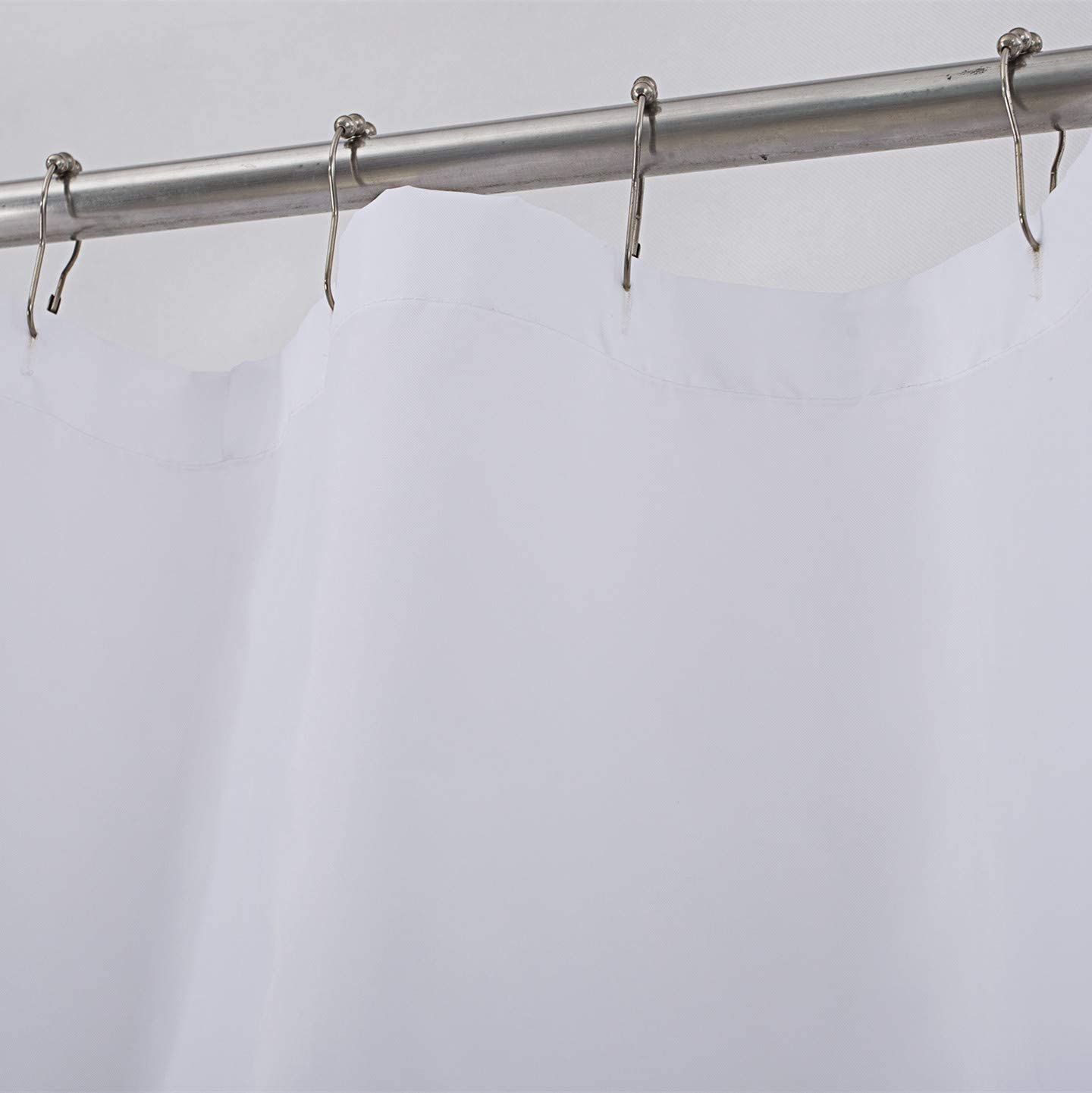 Jarl home Waterproof Nylon Fabric Shower Curtain or Liner Machine Washable & Breathable White72x72inch (Standard Size) 1 Panel