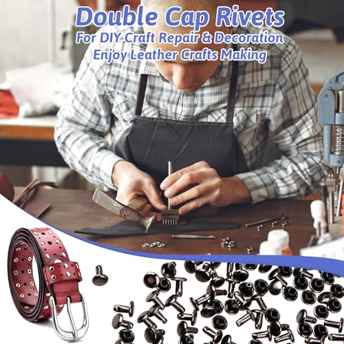 Mozeat Lens 579805_1_KVY21R3Y 200 Sets Double Cap Leather Rivets 6Mm Round Tubular Rivets Metal Spikes Studs Rivets thumb #3
