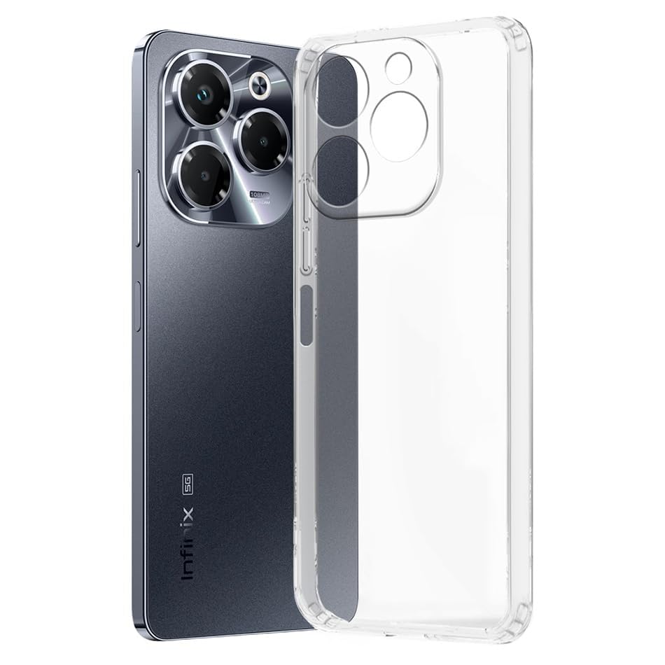 Image of COVERBLACK Flexible Rubber Case Back Cover for Compatible Model with Infinix X6838 / Note 40X 5G - Transparent