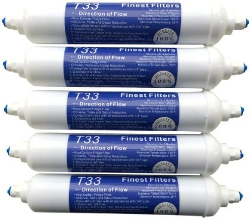 5 x In Line Fridge Water Filters Compatible with Samsung, Daewoo, LG etc