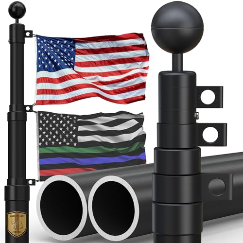 30FT Heavy Duty Telescoping Flag Pole for Outside House 120MPH Wind Tested