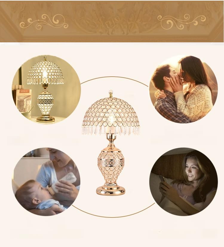 Miniatura 6 de Lámpara de mesa de metal de cristal para sala de estar, mesita de noche, dormitorio, oficina, comedor, mesita de noche, decoración del hogar, 17.71