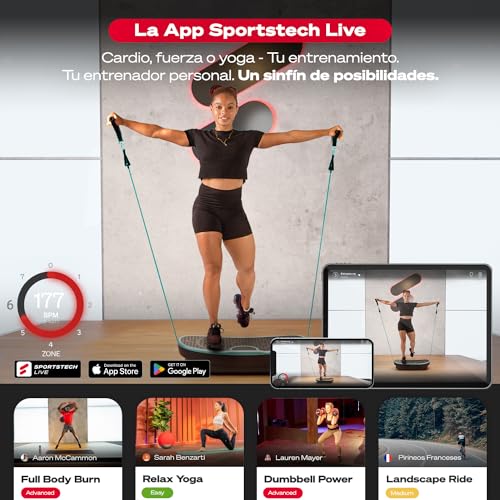 Miniatura 3 de Sportstech - Vp250 Plataforma Vibratoria, Potente Maquina De Adelgazar Con Motor Silencioso De 200w, Plataforma Vibraciãn Muscular Con 180 Niveles Y 7 1 Programas, Pantalla Táctil Digital, Turquesa