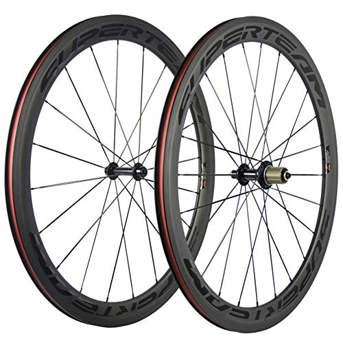 Superteam 50mm/23mm Cycling Wheelset Carbon Fiber Road Bike 700c Clincher Wheel