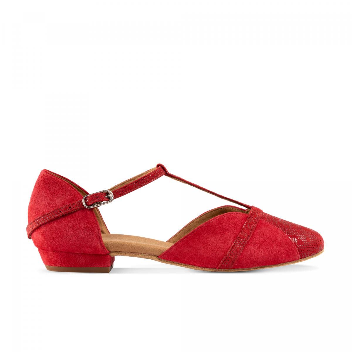 Rummos Damen Tanzschuhe Ivy 028-118 - Leder Rot - Normal - 2 cm Blockabsatz - Made in Portugal